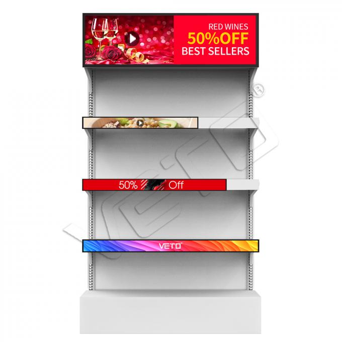 Ausdehnungs-Stange LCD-Anzeigen-Streifen LCD-Signage-Hersteller-Shelf Edge Ads-Spieler-Lösung Chinas kundenspezifische