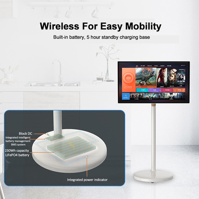32 Zoll Indoor Portable Smart Touch Wireless Android LCD Drehbildschirm mit wiederaufladbarer Batterie