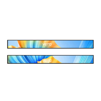 VETO Ultra dünne Wandmontage Stretched Bar LCD-Display 23,1 Zoll Innenregal Rand Werbebildschirm