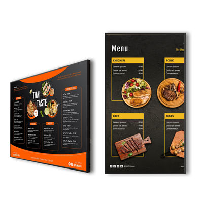 VETO Touch Screen Menu Board Ultra Narrow Bezels Frameless Digital Signage For Retail Store