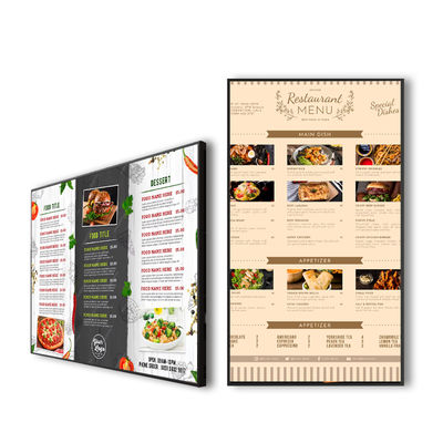 VETO Digital Menu Boards Wall Mounted LCD Advertising Display Android Digital Signage FHD Screen for Restaurant Retail Stores