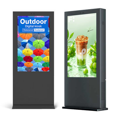 Qualität 55 Zoll IP55 wetterfester kapazitiver Touchscreen-Boden-stehender digitaler Kiosk für Außenwerbung Fabrik