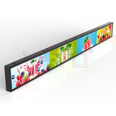 VETO Customisizd Größe Indoor Digital Advertising Bildschirm Regal Rand gestreckte Bar LCD-Display Für Einzelhandel